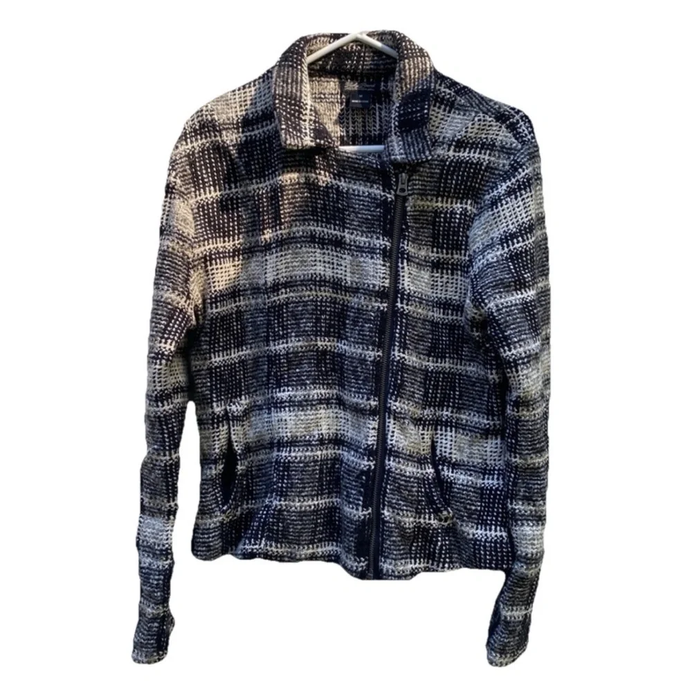 Lucky Brand knit jacket with asymmetrical zip front size medium